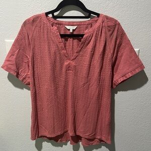 Lucky Brand Textured Pink Blouse